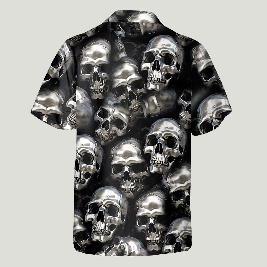 3D Metallic Skulls - Personalized Skull Hawaiian Shirt
