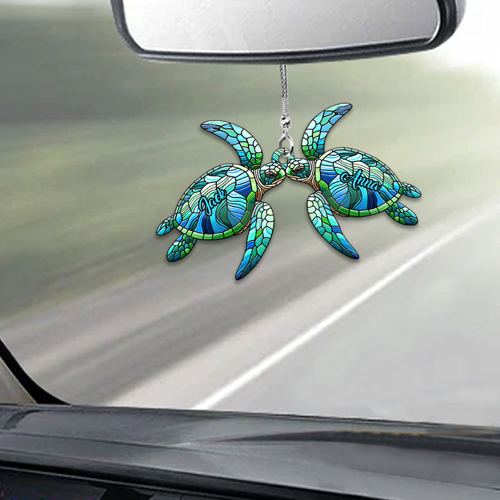 Ich liebe Schildkröten – Personalisierter Schildkröten-Autoanhänger