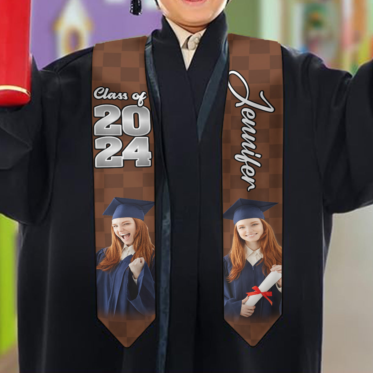 Photo Custom Graduation Stole Sash - Personalized Graduation Graduation Stole