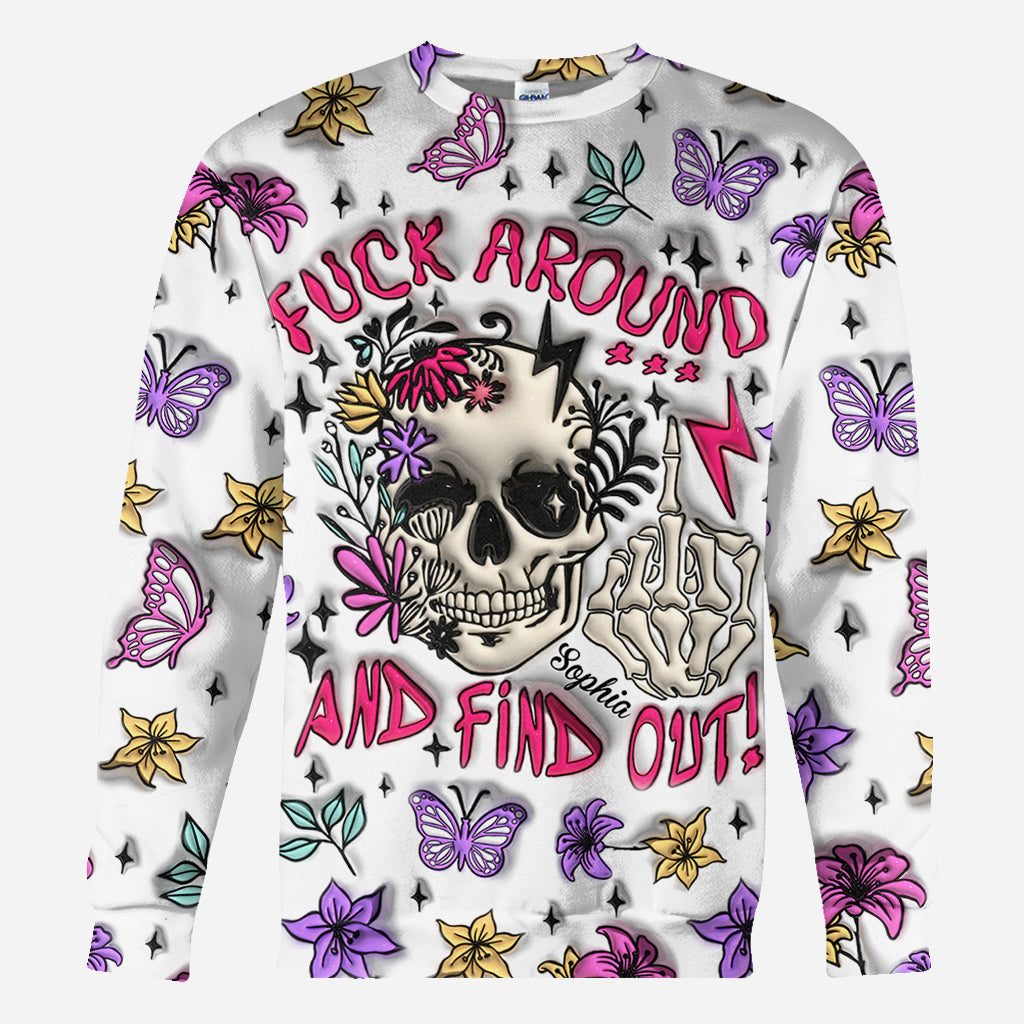 Fuck Around & Find Out - Personalized Skull All Over Shirt