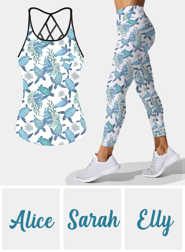 Liebe Schildkröten – Personalisiertes Tanktop und Leggings mit Schildkrötenkreuz
