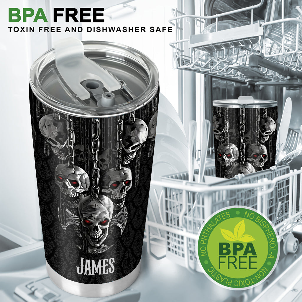Rauchiges schwarzes Skelett – personalisierter Totenkopf-Becher