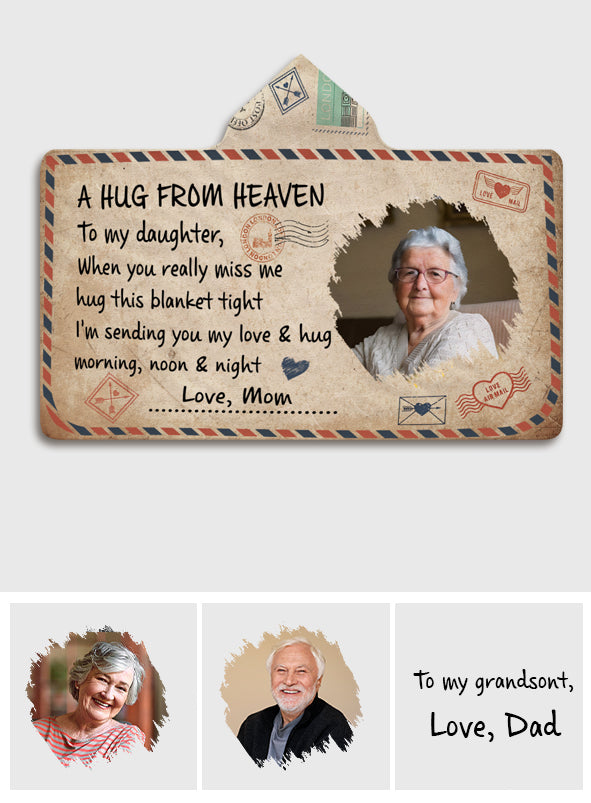 Eine Umarmung aus dem Himmel – Personalisierte Gedenkdecke mit Kapuze