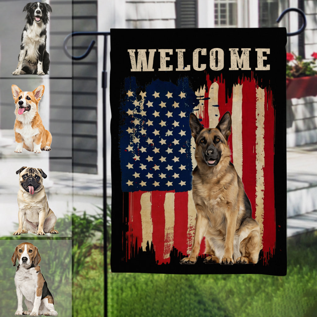 Welpenflagge - Personalisierte Hunde-Gartenflagge