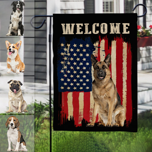 Welpenflagge - Personalisierte Hunde-Gartenflagge
