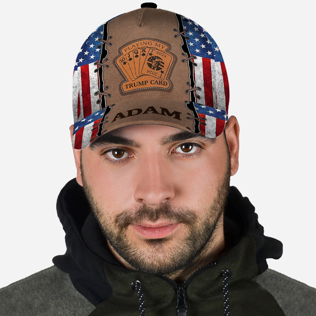 Trump 2024 Playing My T Card - Personalisierte klassische Kappe