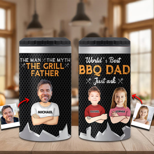 Der Mann, der Mythos, der Grillvater – Personalisierter Dosenkühler für Väter