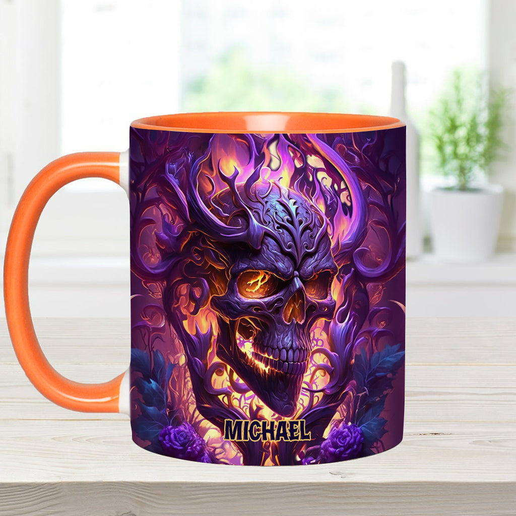 Feuer und Wut – Personalisierte Tasse mit Totenkopf-Akzent