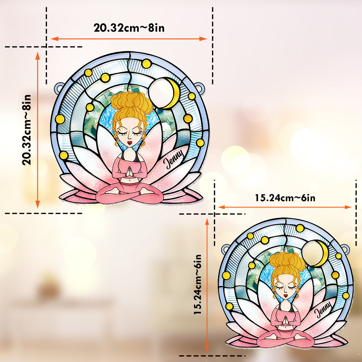 Namaste – Personalisierter Yoga-Fensterhänger-Sonnenfänger 