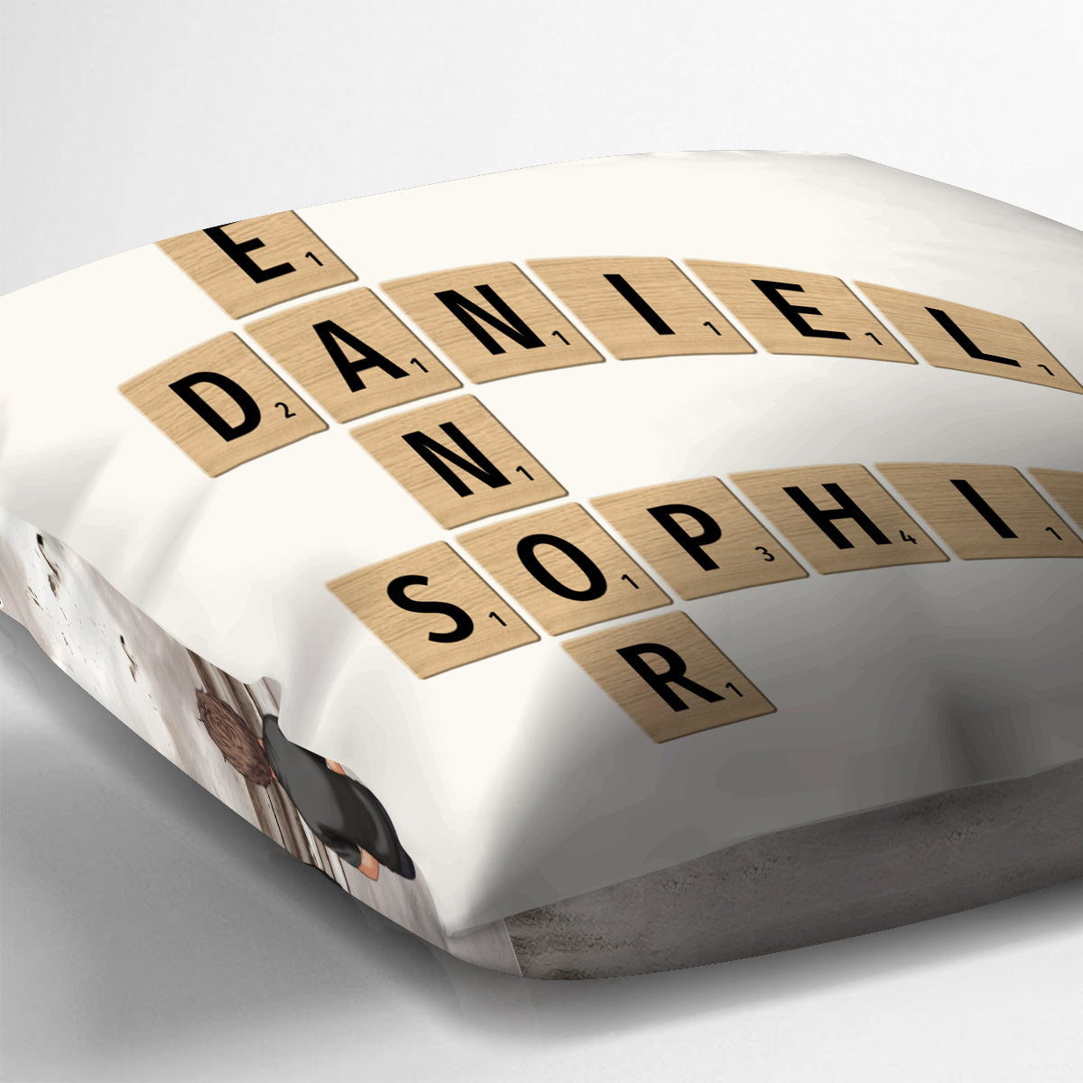 Familien-Kreuzworträtsel-Kunst – Personalisiertes Familien-Dekokissen