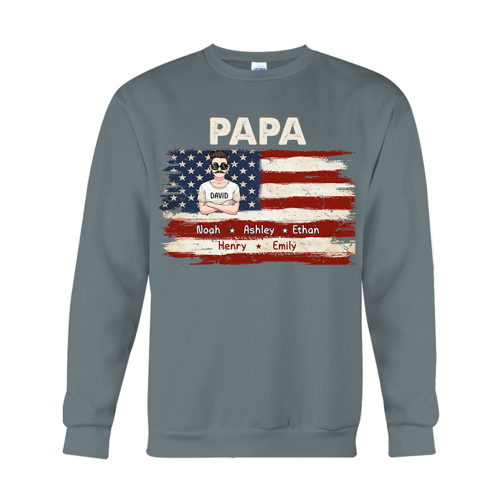 Papas Leben – 4. Juli – Personalisiertes Vater-T-Shirt und Hoodie