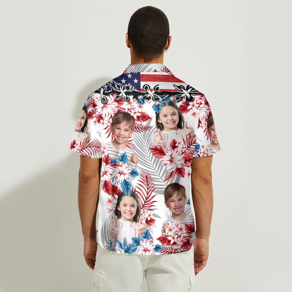 Foto hochladen: Personalisiertes Hawaiihemd zum 4. Juli – Vatertags-Shirt