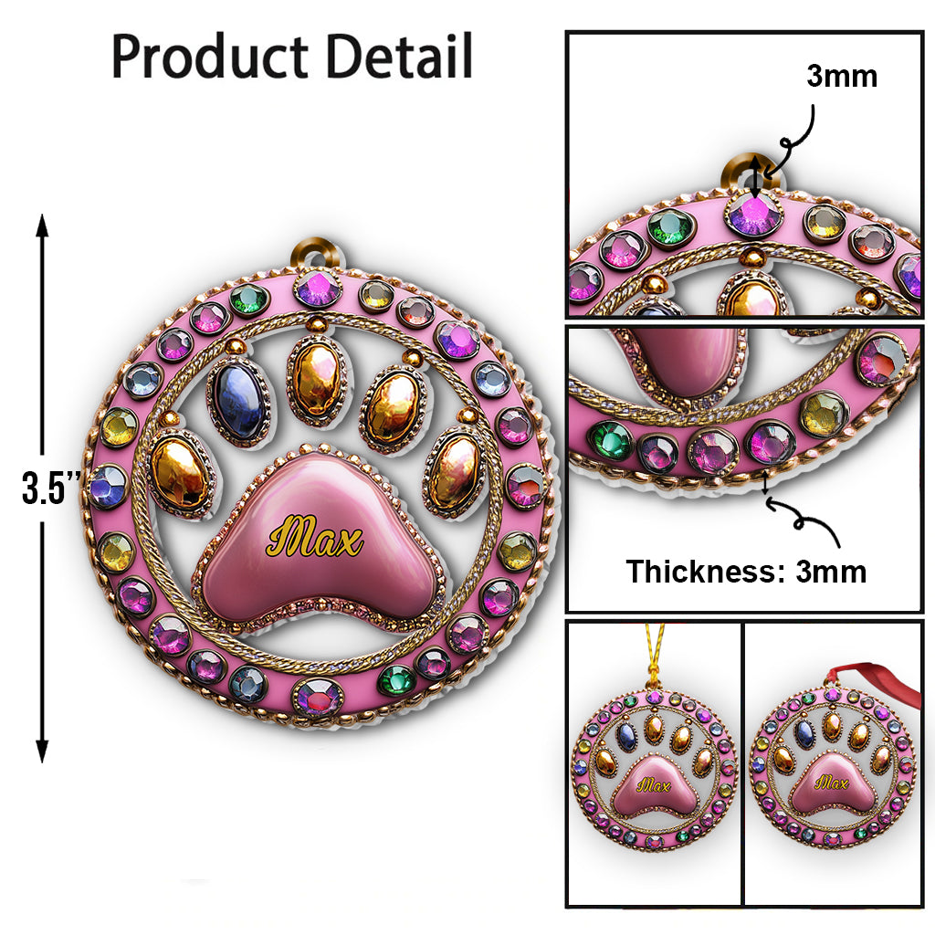 Cute Footprint - Personalized Dog Custom Shaped Ornament