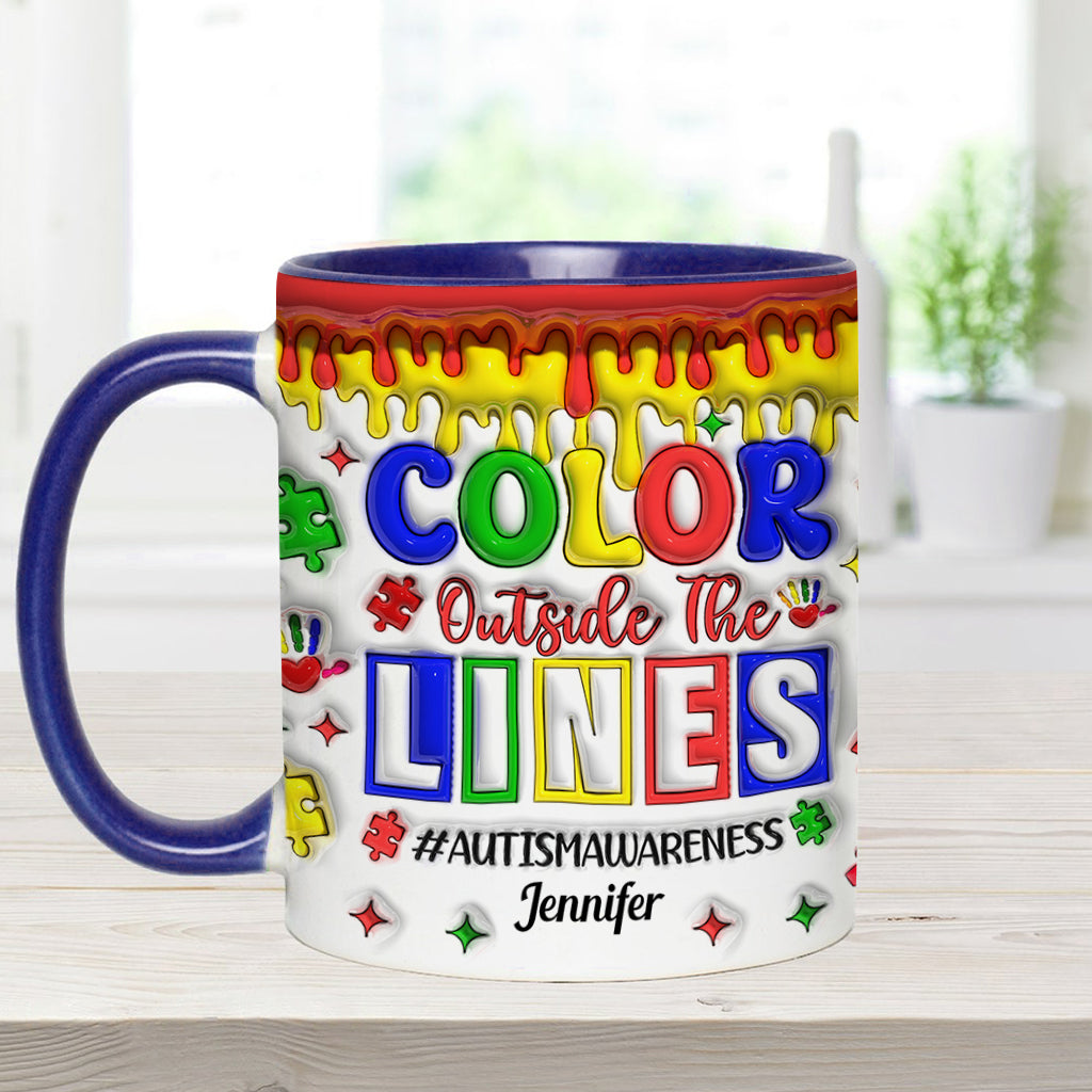 Autism Awareness - Personalized Autism Awareness Accent Mug