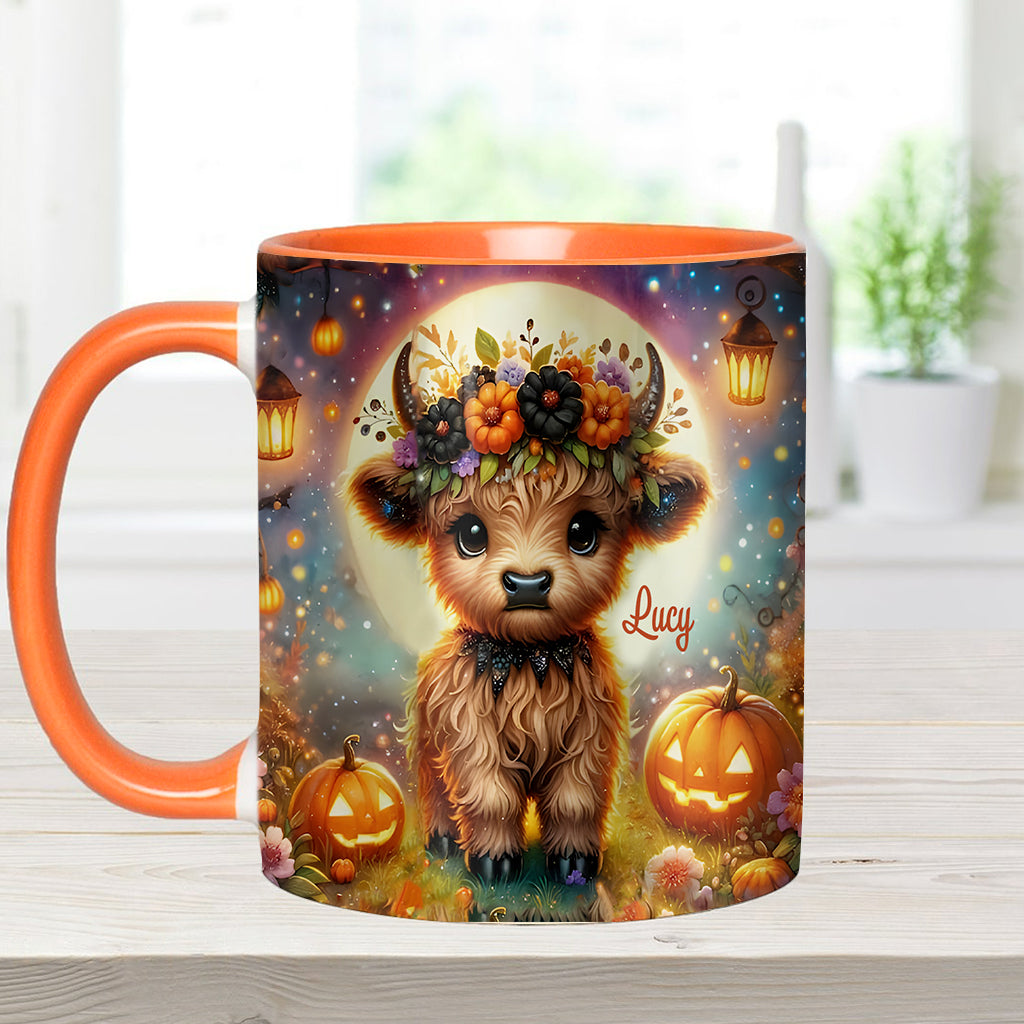 Halloween-Hochlandkuh - Personalisierter Akzentbecher