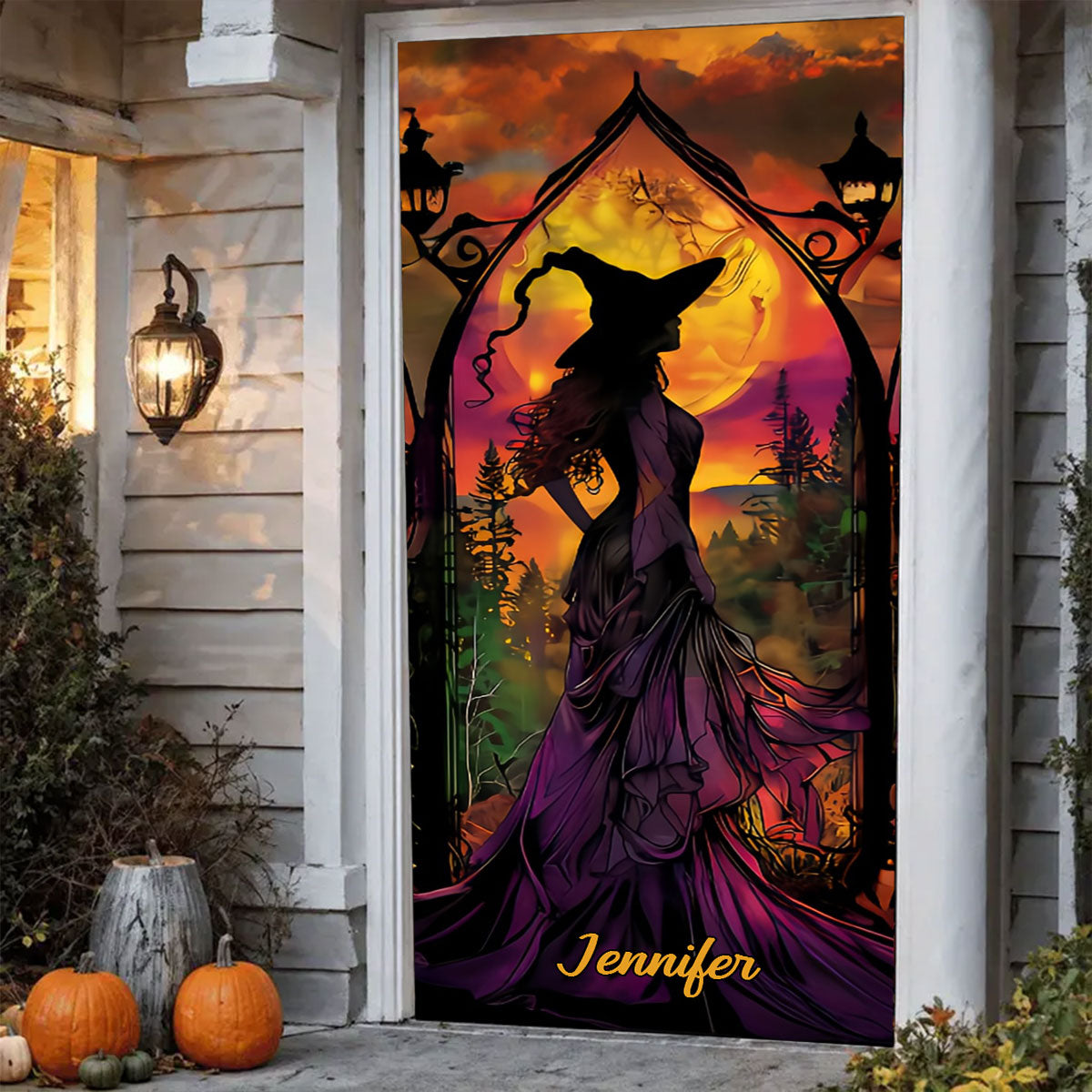 Beautiful Witch - Personalized Witch Door Sticker