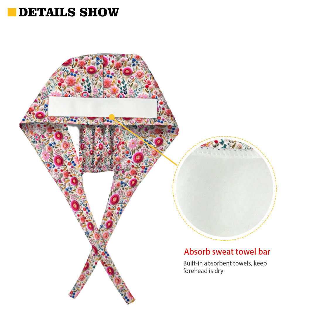 Krankenschwester-Look mit Blumenmuster – Personalisierte OP-Haube für Krankenschwestern