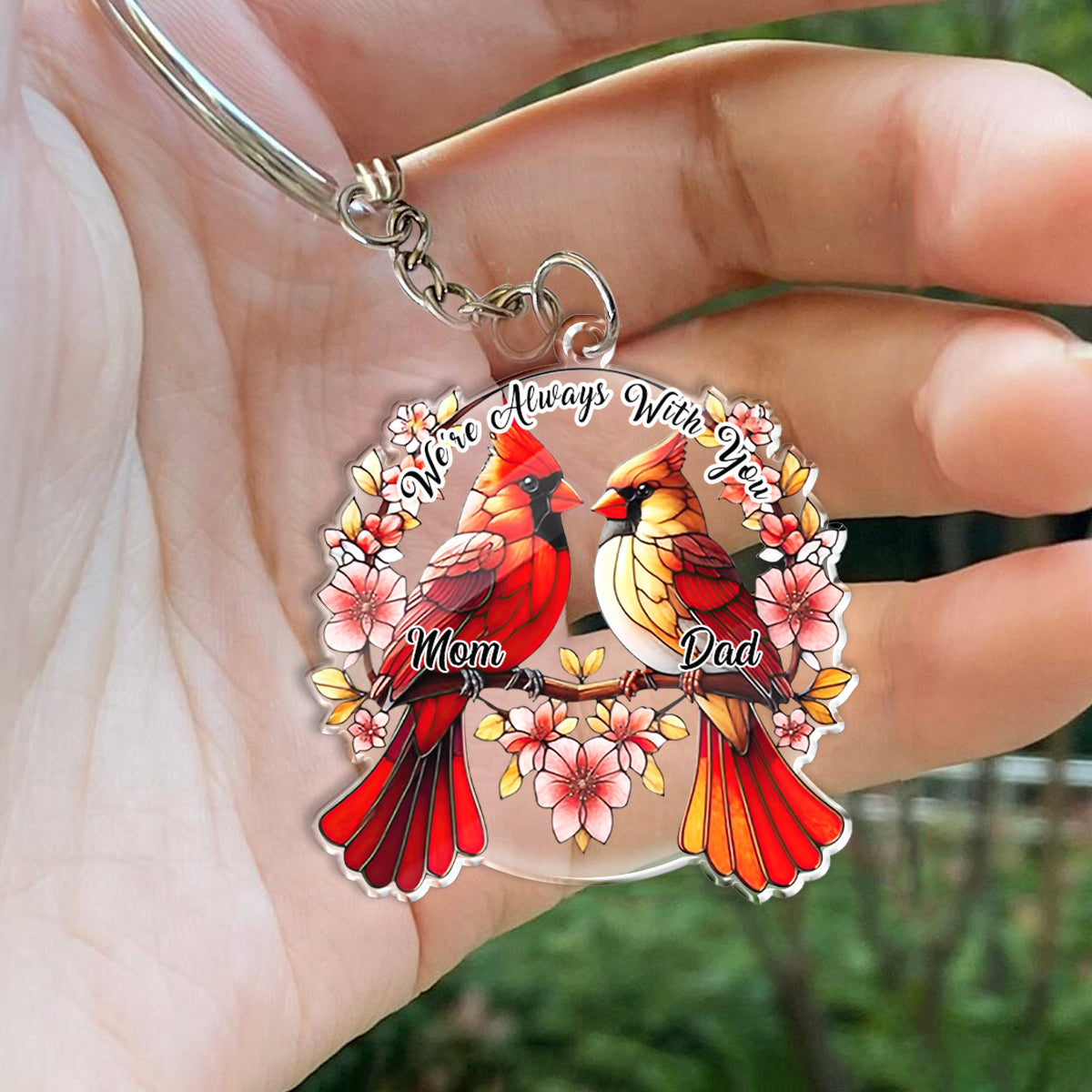 Wir sind immer bei dir – personalisierter Gedenk-Schlüsselanhänger