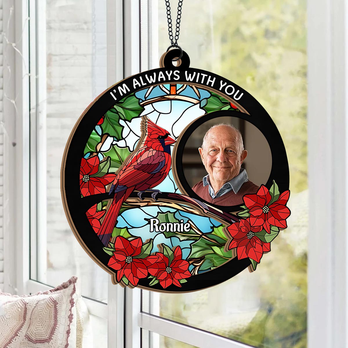 I'm Always With You - Personalized Memorial 2 Layered Window Hanging Suncatcher