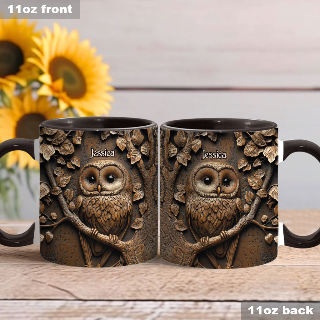 Stunning Owl - Personalized Owl Accent Mug