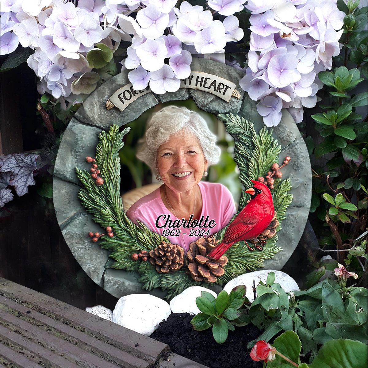 In liebevoller Erinnerung – Personalisierter runder Gedenkstein