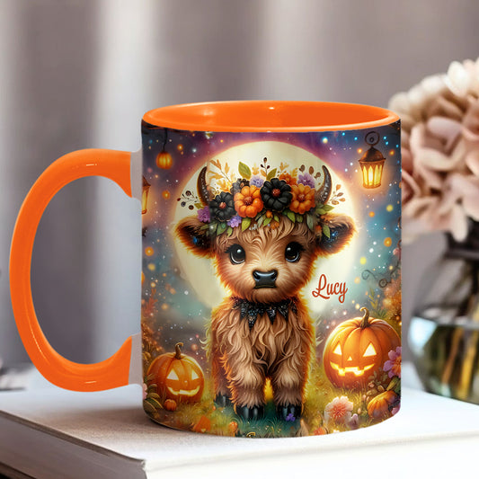 Halloween Highland Cow - Personalized Accent Mug