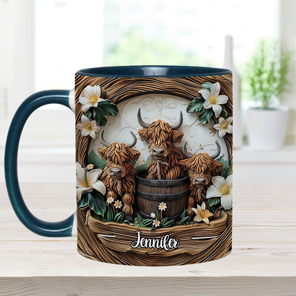 Liebe Hochlandrinder - Personalisierte Tasse