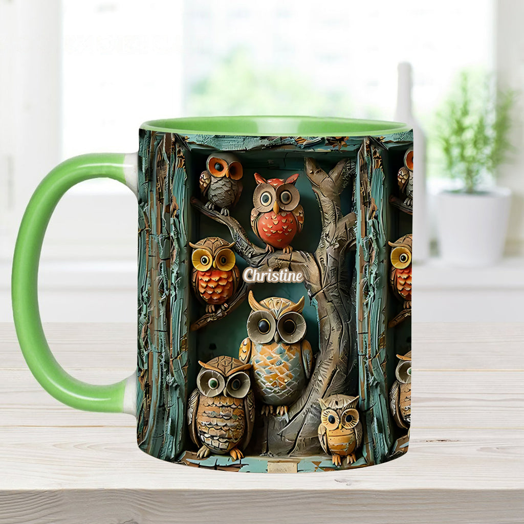 Einfach ein Mädchen, das Eulen liebt – personalisierte Tasse mit Eulenmotiv