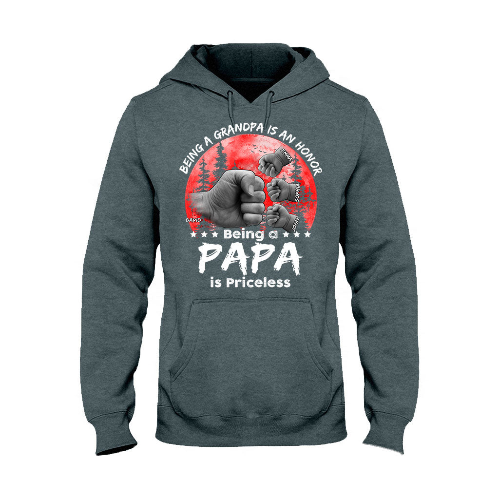 Father Son Red Moon Fist Bump - Personalized Father T-shirt And Hoodie