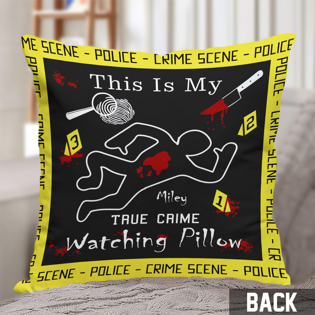 True-Crime-Kissen – Personalisiertes Dekokissen