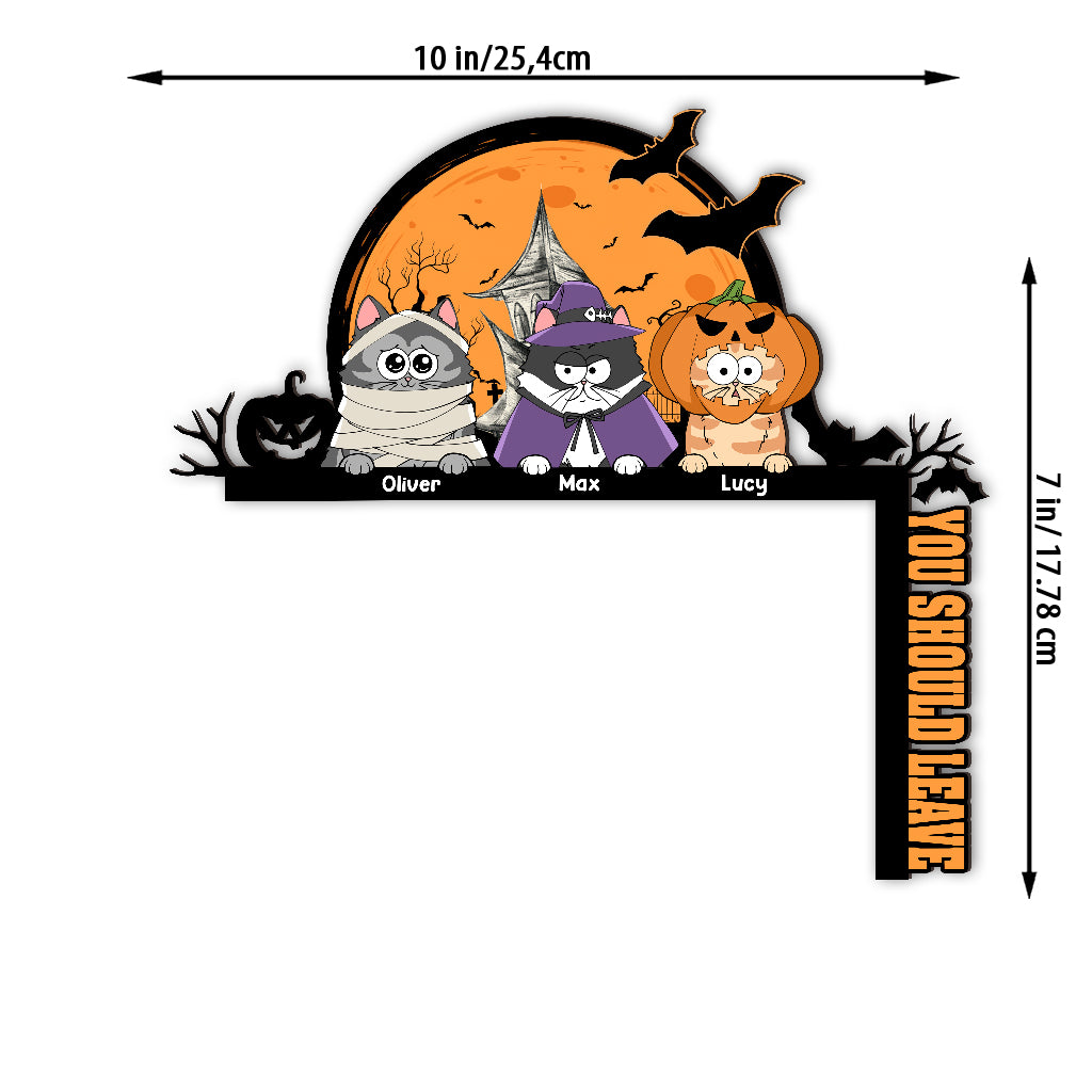 Du solltest gehen – Personalisierte Katzentürrahmen-Dekoration