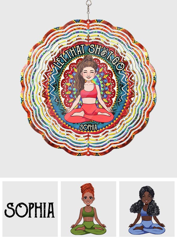 Lass den Scheiß los – Personalisierter Yoga-Windspinner