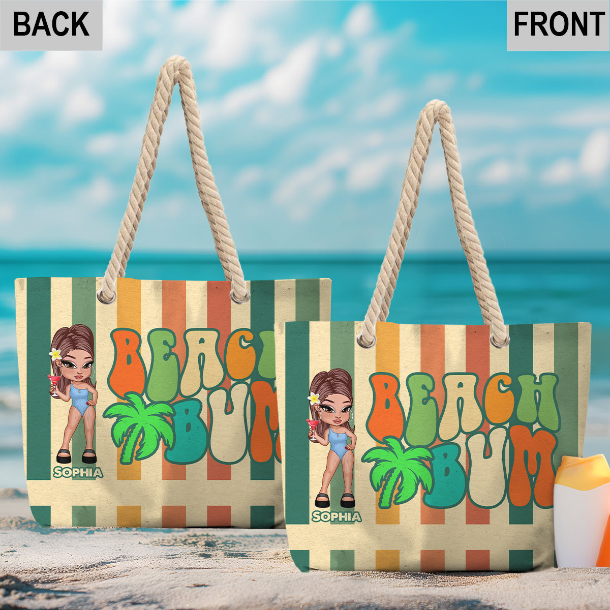 Beach Bum - Personalized Sea Lover Beach Bag
