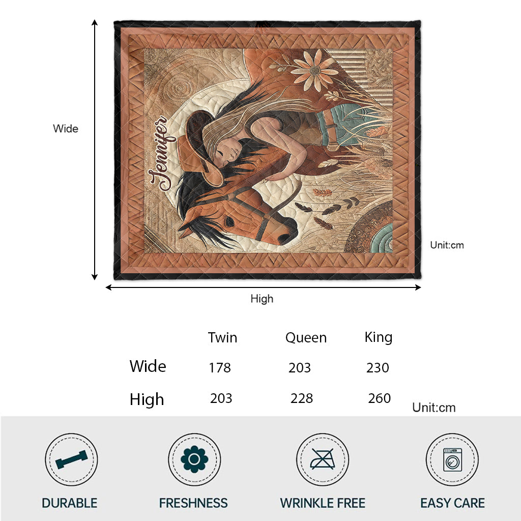 Personalisierte Pferde-Steppdecke für Pferdeliebhaber