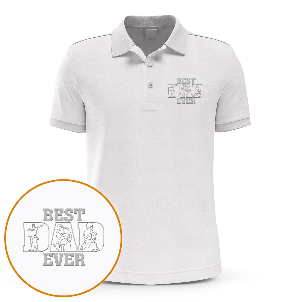 Papa/Opa/Mama... Seit Jahren - Personalisiertes, besticktes Poloshirt für Väter