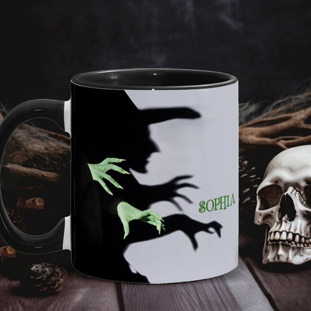 Halloween-Hexenschatten - Personalisierte Tasse mit Hexenmotiv
