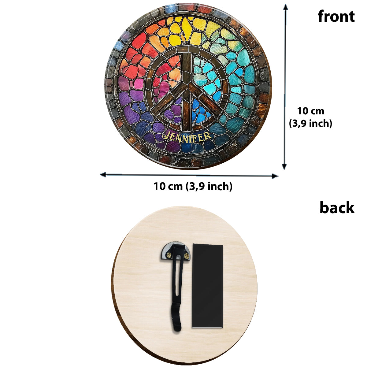 Hippie Soul – Personalisierter Auto-Sonnenblendenclip in Hippie-Form