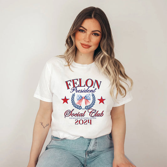 FeI0n President Social Club T-Shirt, Präsident Trump Coquette Shirt, Präsident 2024 Shirt, Republikanisches Shirt, Amerika-Shirt
