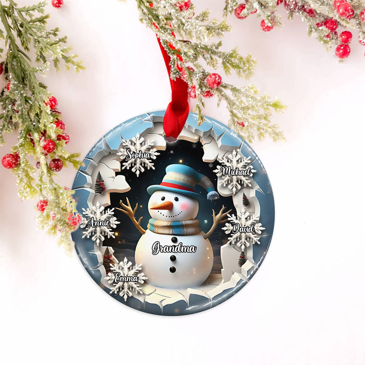 Gesegnet, Nana, Oma oder Gigi genannt zu werden – Personalisierter Keramik-Kreisanhänger für Oma