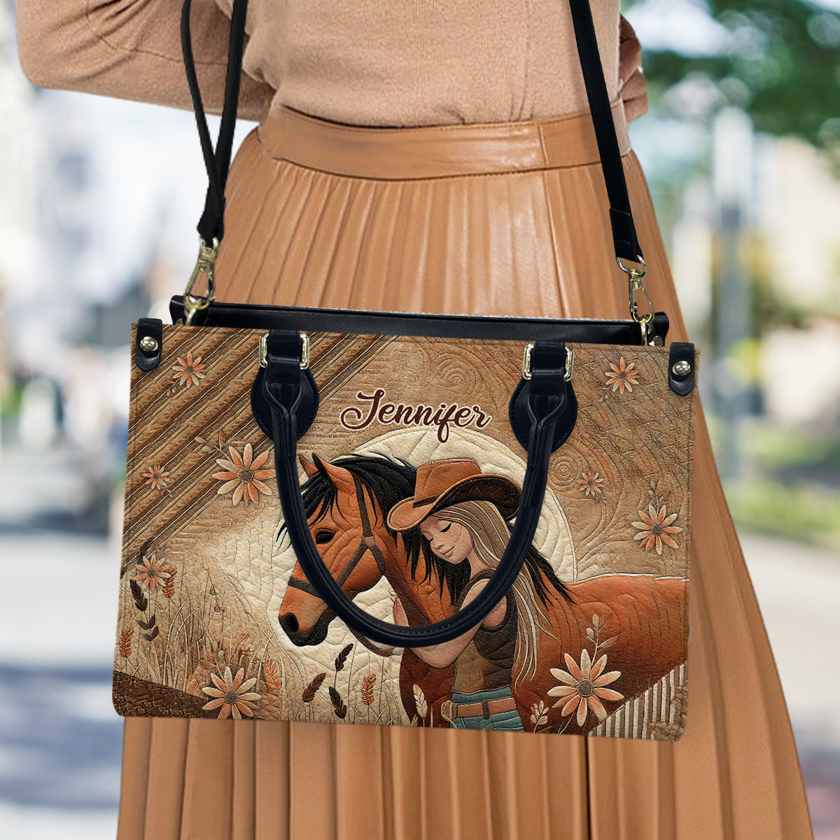 Personalisierte Handtasche aus Pferdeleder für Pferdeliebhaber