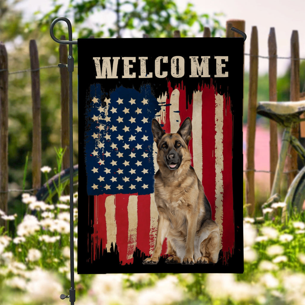 Welpenflagge - Personalisierte Hunde-Gartenflagge