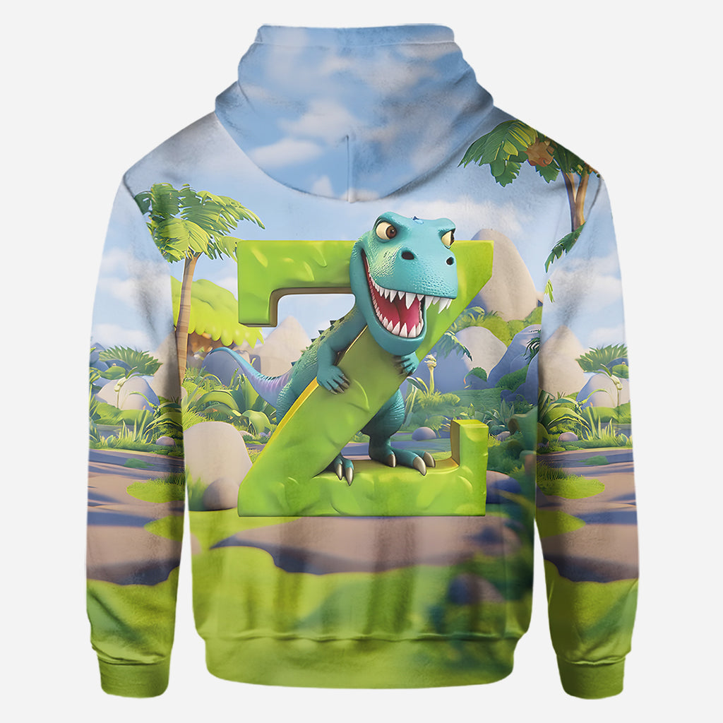 Dinosaurier-Alphabet - Personalisiertes Kinder-T-Shirt