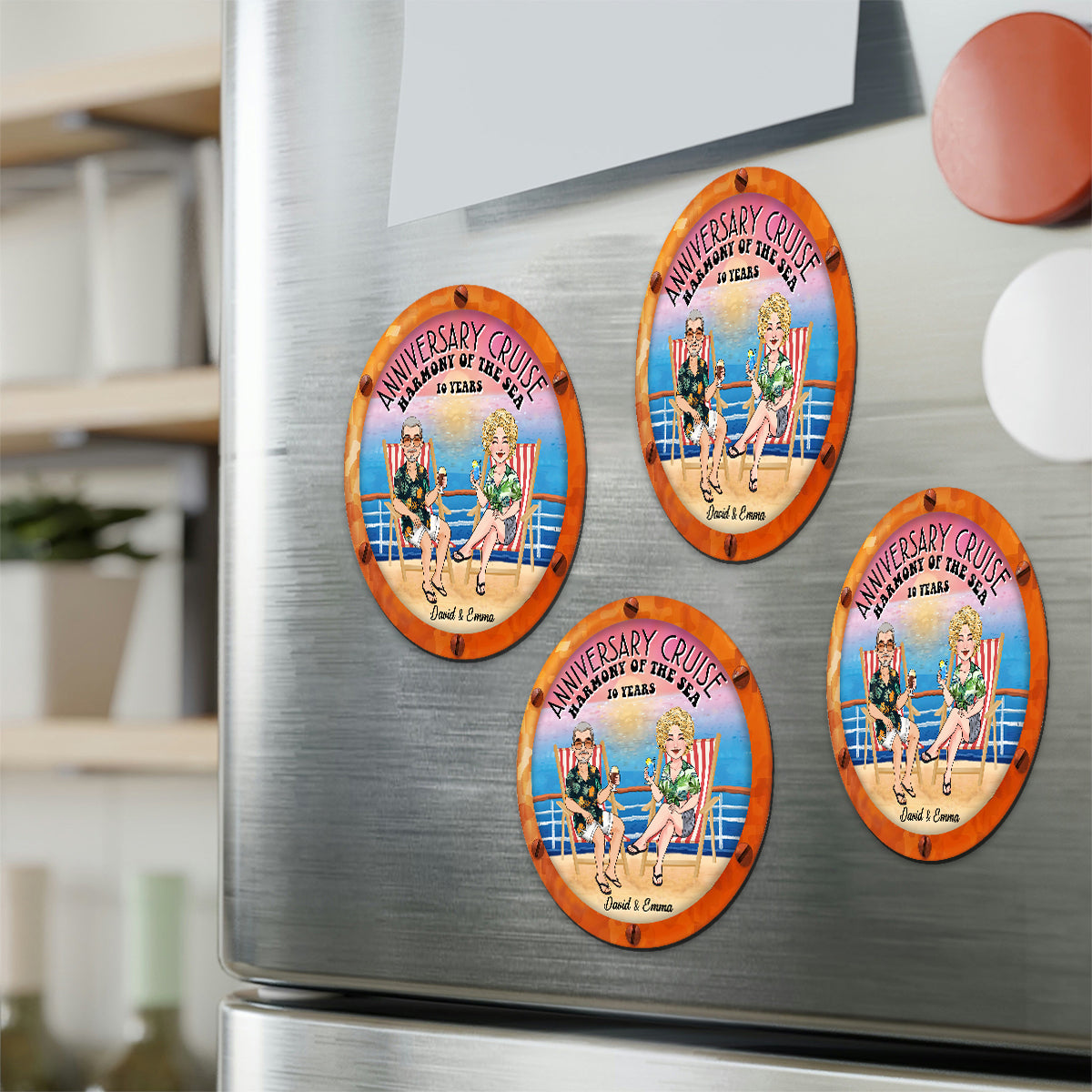 Türdekorationen für Jubiläumskreuzfahrten – personalisierter Kreuzfahrtmagnet