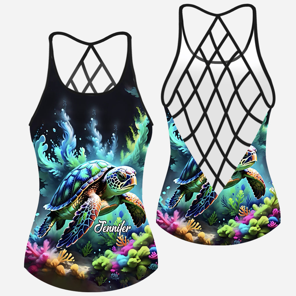 Love Turtles - Personalized Turtle Cross Tank Top