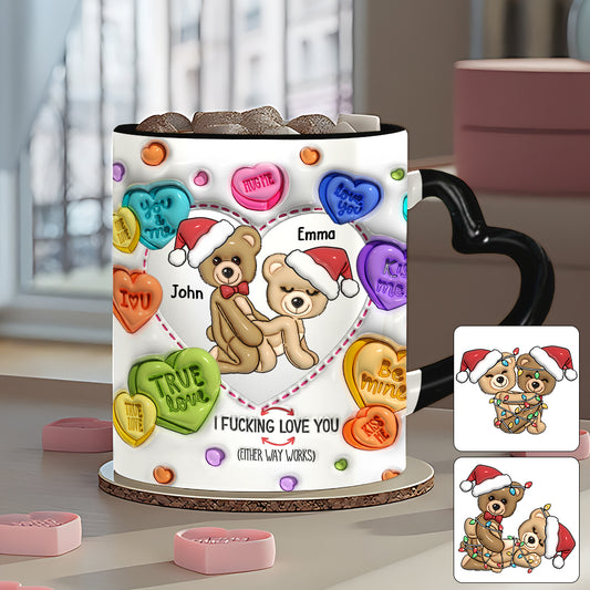 Ich liebe dich – Personalisierte Tasse mit Herzgriff für Paare
