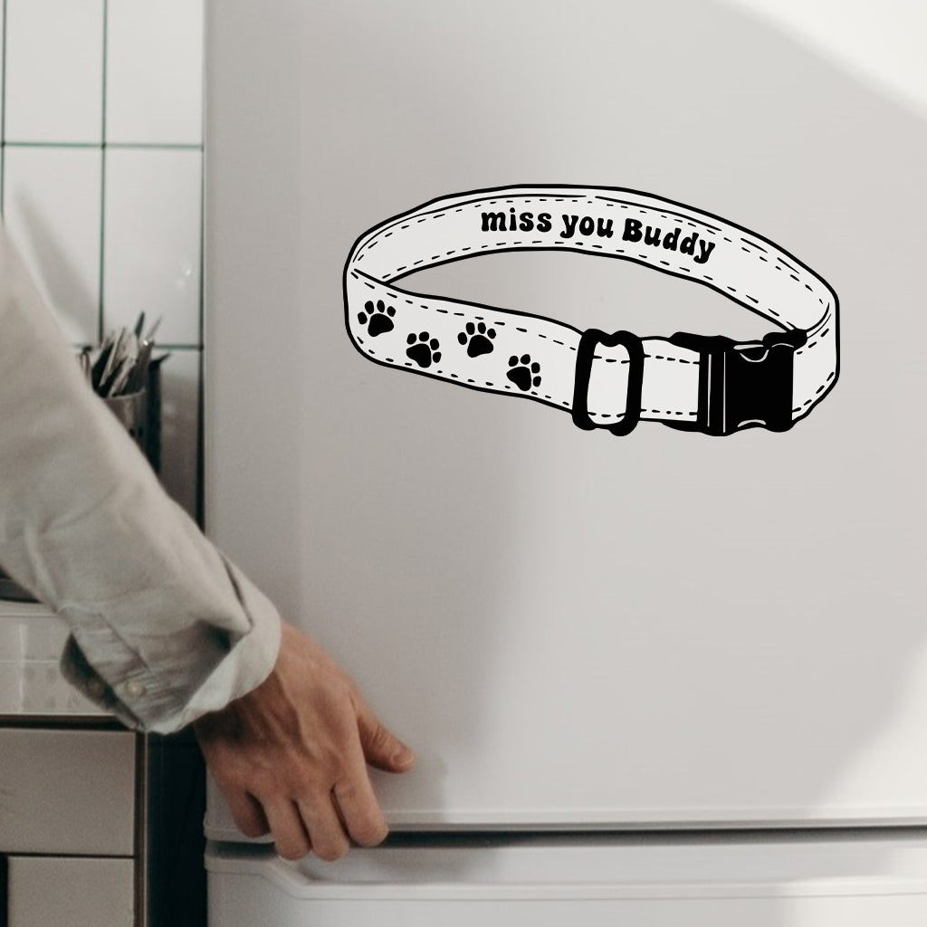 Ich vermisse dich Halsband - Personalisierter Hundeaufkleber, gestanzt