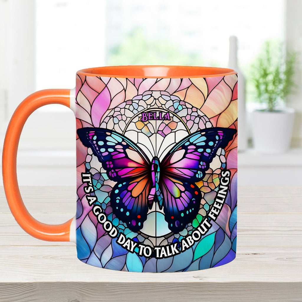 It's A Good Day To Talk About Feelings - Personalized Accent Mug