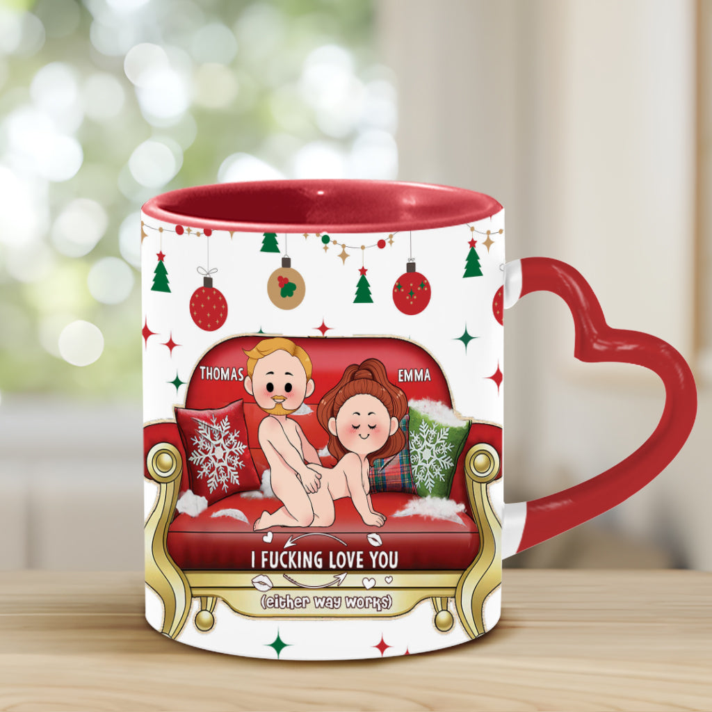 Ich liebe dich – Personalisierte Tasse mit Herzgriff für Paare