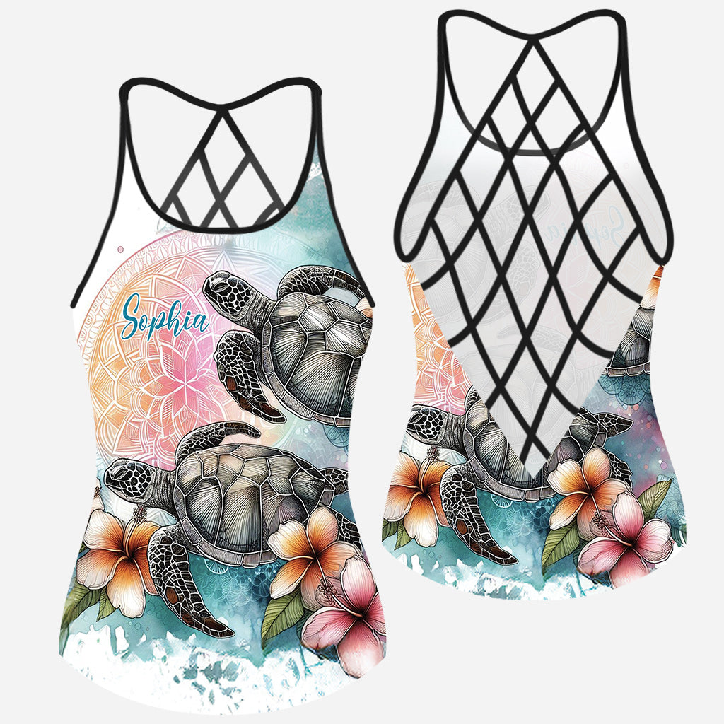 Love Turtles - Personalized Turtle Cross Tank Top