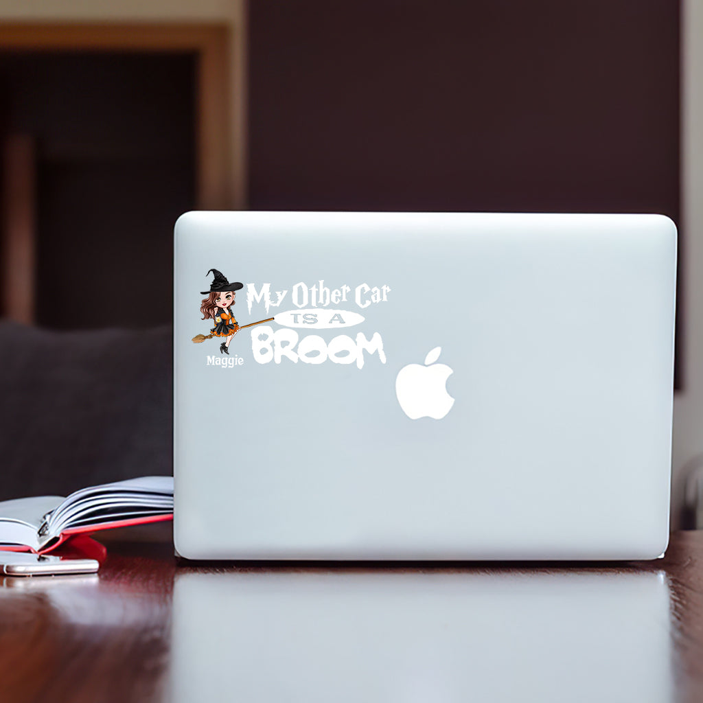 Mein anderes Auto ist ein Besen – Personalisierter Hexenaufkleber (komplett)